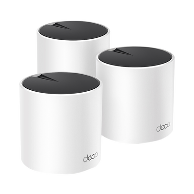 Imagen de Kit 3 Routers Inalámbricos MESH Interior para Hogar / Doble Banda Wi-Fi 6 AX3000 Mbps / 3 Puerto Gigabit WAN/LAN / 2 Antenas Internas / Administración Mediante la App Deco (iOS, Android) / Protección HomeShield