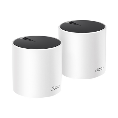Imagen de Kit 2 Routers Inalámbricos MESH Interior para Hogar / Doble Banda Wi-Fi 6 AX3000 Mbps / 3 Puerto Gigabit WAN/LAN / 2 Antenas Internas / Administración Mediante la App Deco (iOS, Android) / Protección HomeShield