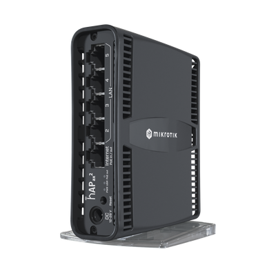 Imagen de (hAP ax2) Router inalámbrico Wi-Fi 6 160mW de Potencia, 5 puertos gigabit, Port 1 PoE in/out