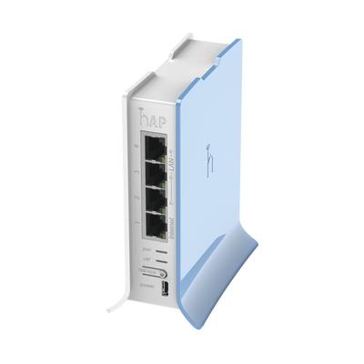 Imagen de (hAP lite TC) 4 Puertos Fast Ethernet, Wi-Fi 2.4 GHz 802.11 b/g/n y base tipo Torre
