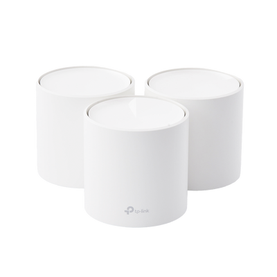 Imagen de Kit 3 Routers Inalámbricos MESH Interior para Hogar / Doble Banda Wi-Fi 6 AX1800 Mbps / 2 Puerto Gigabit WAN/LAN / 2 Antenas Internas / Administración Mediante la App Deco (iOS, Android) / Protección HomeShield