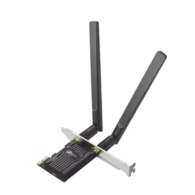 Imagen de Adaptador  PCIe inalámbrico doble banda AX1800 Mbps / Seguridad Inalámbrica WPA3 /Antena de alta ganancia / Tecnología MU-MUMO 2X2 / Soporte de perfil bajo y Altura completa / Bluetooth 5.2