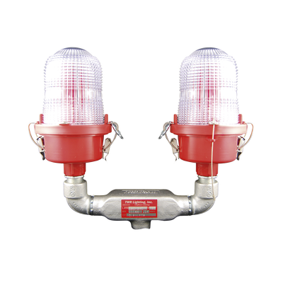 Imagen de Lámpara de Obstrucción Roja Certificada/ Luz Fija Tipo L-810 Doble LED/ 120 - 240 Vca/ Luz Infraroja
