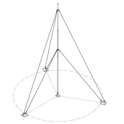 Imagen de Kit con Mástil Telescópico de 3 m con Accesorios de Instalación (No incluye retenida).