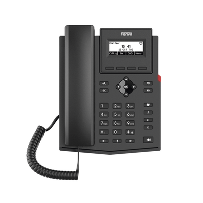 Imagen de Teléfono IP empresarial para 2 lineas SIP con pantalla LCD, Códec Opus, conferencia de 3 vías, PoE.