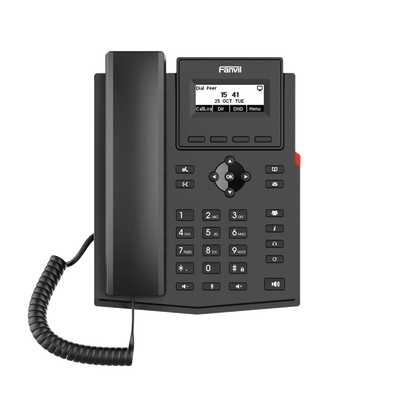 Imagen de Teléfono IP empresarial para 2 lineas SIP con pantalla LCD,  Puertos Gigabit, Códec Opus, conferencia de 6 vías, PoE.