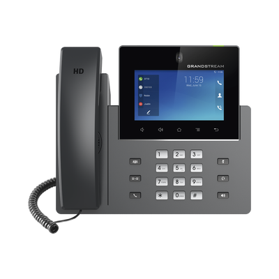 Imagen de Teléfono IP Android 11, 16 líneas SIP con 12 cuentas, pantalla táctil  5", puertos Gigabit, Wi-Fi, Bluetooth, PoE, codec Opus, IPV4/IPV6 con gestión en la nube GDMS