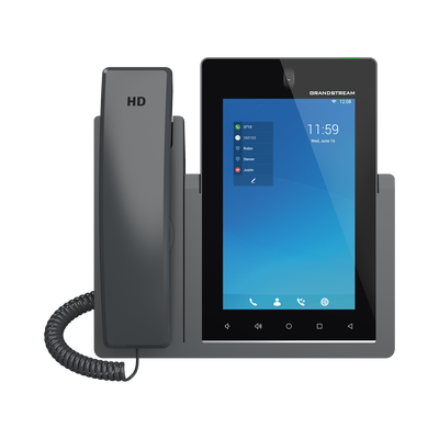 Imagen de Teléfono IP Android 11, 16 líneas SIP con 16 cuentas, pantalla táctil  7", puertos Gigabit, Wi-Fi, Bluetooth, PoE, codec Opus, IPV4/IPV6 con gestión en la nube GDMS