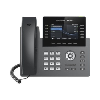 Imagen de Teléfono IP Wi-Fi, Grado Operador, 10 líneas SIP con 5 cuentas, pantalla a color 4.3", puertos Gigabit, Bluetooth, PoE, codec Opus, IPV4/IPV6 con gestión en la nube GDMS
