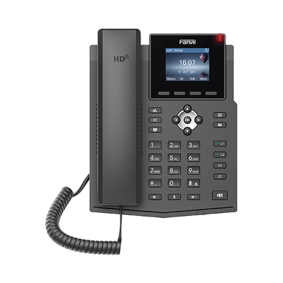 Imagen de Teléfono IP empresarial para 4 líneas SIP con pantalla LCD de 2.4 pulgadas a color, Opus y conferencia de 3 vías, PoE.