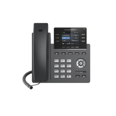Imagen de Teléfono IP Grado Operador, 3 líneas SIP con 6 cuentas, puertos Gigabit,PoE,  pantalla a color 2.4", codec Opus, IPV4/IPV6 con gestión en la nube GDMS