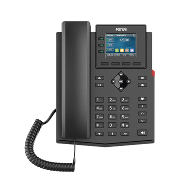 Imagen de Teléfono IP Wi-Fi empresarial para 4 líneas SIP con pantalla LCD de 2.4 pulgadas a color, Opus y conferencia de 3 vías, PoE.