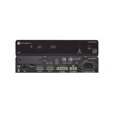 Imagen de Amplificador de potencia estéreo / mono - 120 Watts / Eficiente clase D / Opcional AES67 (Interfaz de audio en red Dante)