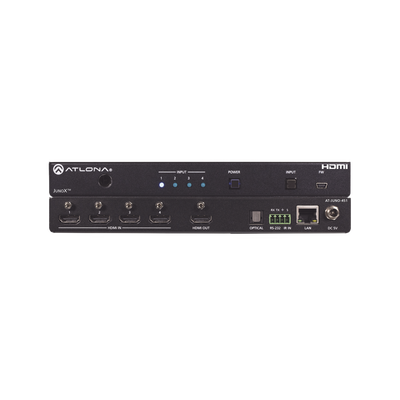 Imagen de Atlona JunoX™ Switch HDMI 4K UHD HDR 4x1 / Conmutación Automática, Compatible HDCP 2.2, Funciones de Gestión EDID, Canal ARC y Salida TOSLINK.
