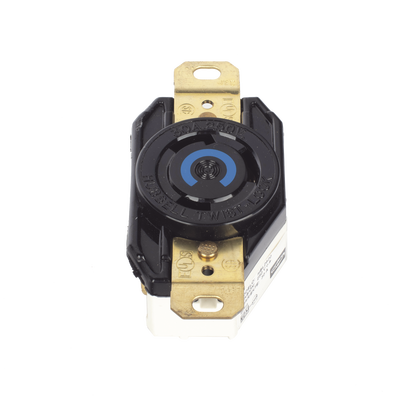 Imagen de Receptáculo de Media Vuelta Industrial 30 A 250 V CA 2 Polos 3 Hilos (Nema L6-30R) Color Negro.