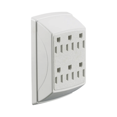 Imagen de Multicontacto Dúplex con 6 Salidas/ 15 A 125 V CA/ 2 Polos 3 Hilos / Color Blanco.