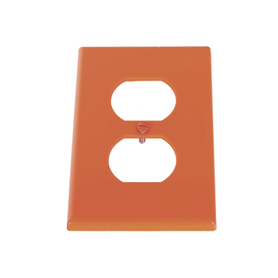 Imagen de Tapa para Contacto Dúplex Color naranja.