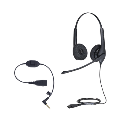 Imagen de KIT, Diadema con cancelación de ruido, con accesorio para conexiones 3.5mm Incluye modelos BIZ-1500-DUO-QD y MOBILE-QD-35MM-Sï»¿