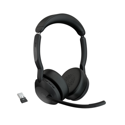 Imagen de Jabra Evolve2 55, Auricular stereo versión MS, dongle USB-A con cancelación de ruido (25599-999-999)