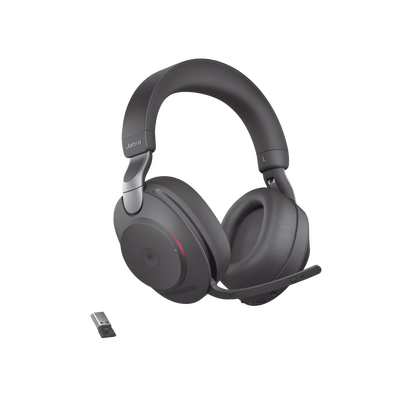 Imagen de Jabra Evolve2 85, Auricular stereo versión MS con cancelación de ruido activa, dongle USB-A indicador de ocupado (Busylight)(28599-999-999)