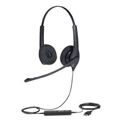 Imagen de Jabra Biz 1500 Duo, auricular profesional con cancelación de ruido, ideal para contact center con conexión USB (1559-0159)