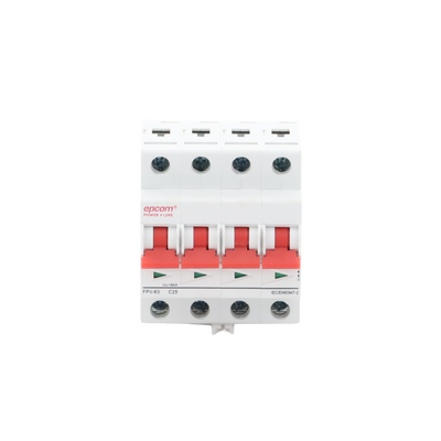 Imagen de Protección Térmica/ Interruptor 4P, 25A,  Corriente Directa  1000 Vcc para Aplicación Fotovoltaica Montaje Riel DIN
