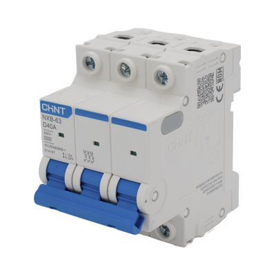Imagen de Pastilla para Riel Din, 3 Polos, 40 Amp, Vca:110/415v, 6kA, Catálogo: NXB633PD40, Serie: NXB-63.