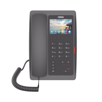 Imagen de (H5W Color Negro)Teléfono IP WiFi para Hotelería, profesional de gama alta con pantalla LCD de 3.5 pulgadas a color, 6 teclas programables para servicio rápido (Hotline) PoE