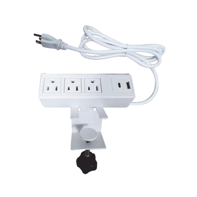 Imagen de Tomacorriente para Escritorio / Cuenta con Bracket Ajustable a Diferentes Grosores / 3 Contactos 110VCA / 2 Contactos para Carga USB ( 1 contacto USB-A + 1 contacto USB-C )