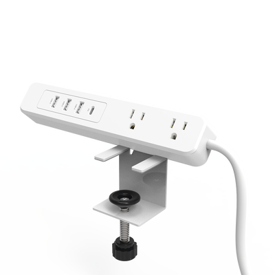 Imagen de Multicontacto con Montaje para Escritorio / Carga Rápida para 65 W / 3 x Nema 5-15P / 2 x USB-A (5V @3A) / 1 x USB-C (65W)