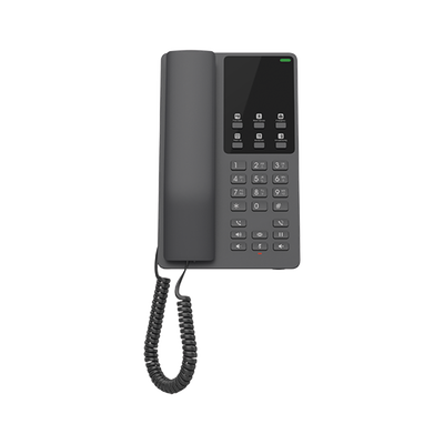 Imagen de Teléfono IP Hotelero, 2 líneas SIP con 2 cuentas, codec Opus, IPV4/IPV6, color negro, con gestión en la nube GDMS