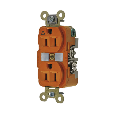 Imagen de Contacto Dúplex Conexión a Tierra Aislada 15A 125V/ 2 Polos 3 Hilos/ Color Naranja/ Nema 5-15R/ Grado Industrial.