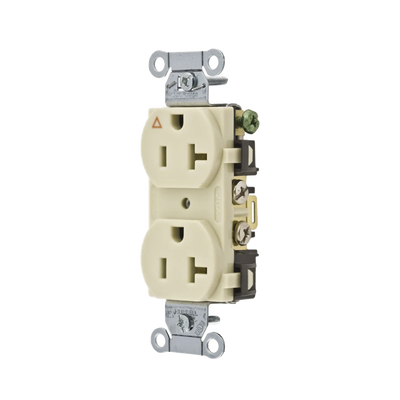 Imagen de Contacto Dúplex Conexión a Tierra Aislada/ 20 A 125 V/ 2 polos 3 Hilos/ Color Marfil/ Nema 5- 20R/ Grado Comercial.