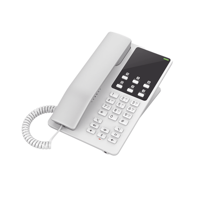 Imagen de Teléfono IP Hotelero, 2 líneas SIP con 2 cuentas, codec Opus, IPV4/IPV6, color blanco, con gestión en la nube GDMS