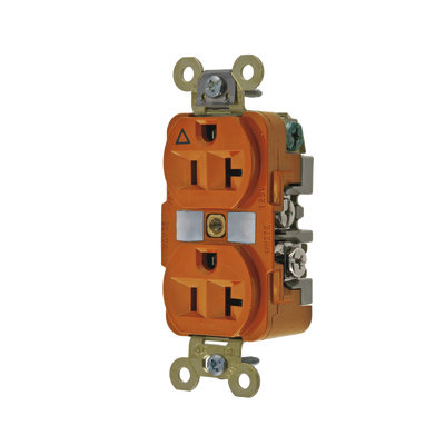 Imagen de Contacto Dúplex Conexión a Tierra Aislada/ 20 A 125 V/ 2 polos 3 Hilos/ Color Naranja/ Nema 5- 20R/ Grado Industrial.