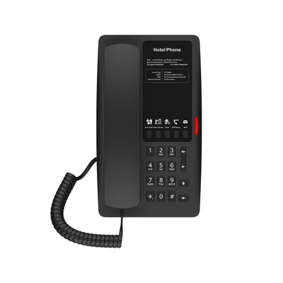 Imagen de Teléfono IP para Hotelería, Puerto USB-A para carga, 5 teclas programables para servicio rápido (Hotline), plantilla personalizable con PoE