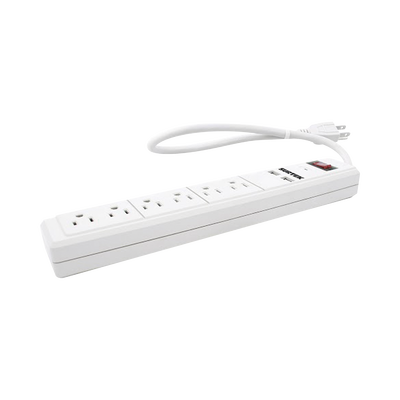 Imagen de Multicontacto con 6 contactos aterrizados y 2 puertos usb.