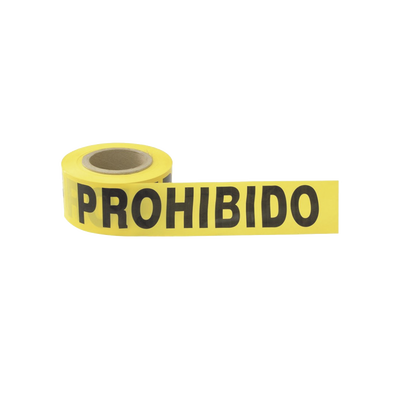 Imagen de Cinta para barricada "PROHIBIDO EL PASO" de 100 m y ancho de 3".