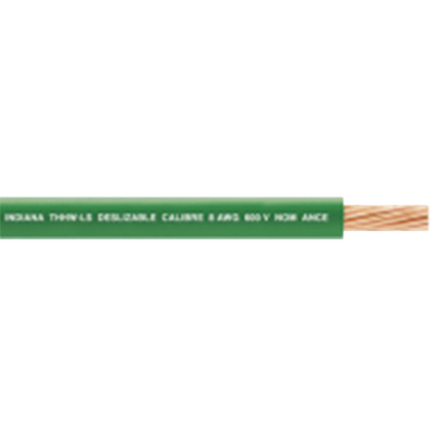 Imagen de 6 AWG / Cable Eléctrico / 1 Conductor /  Cobre /  Recubierto THW-LS / 19 Hilos / Color Verde / 100 metros