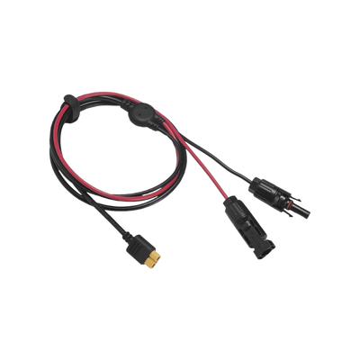 Imagen de Cable 2.5 m, Negro, Calibre 10 AWG con Terminales MC4 Macho y Hebra para Terminal XT60