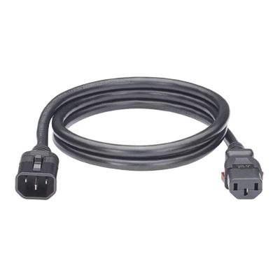 Imagen de Cable de Alimentación Eléctrica Con Bloqueo de Seguridad, de IEC C14 a IEC C13, 1.8 Metros de Largo, Color Negro, 1 Pieza