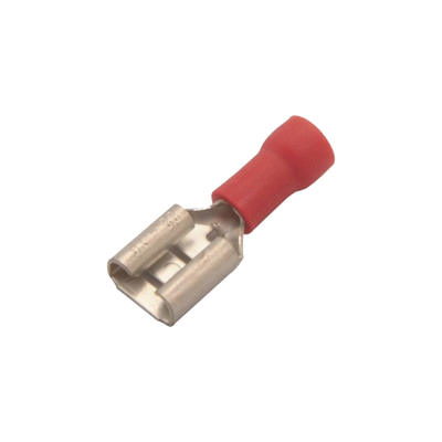 Imagen de Terminal tipo hembra aislada 0.250 / 22 - 16 AWG / Rojo / Para baterías con teminal F1 / Paquete de 25 piezas.