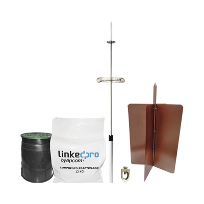 Imagen de Kit pararrayo LinkedPro básico. Ideal para la protección de mástiles y postes.