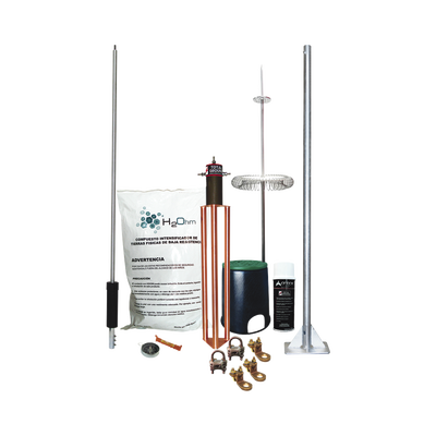 Imagen de Kit de Pararrayo Dipolo con Electrodo y Accesorios de Instalación para Techo.