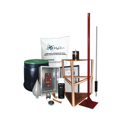 Imagen de Kit Pararrayo con Accesorios para Protección de Diámetro de 200m.