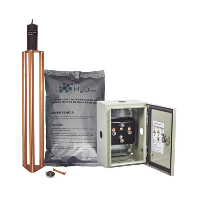 Imagen de Kit de puesta a tierra de 70 A con Electrodo, Filtro, Acoplador y Compuesto H2Ohm.