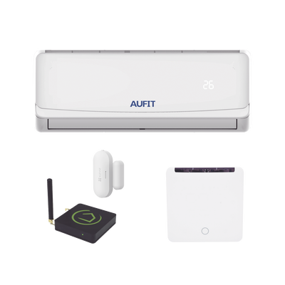 Imagen de Kit para automatización / Compatible con cualquier Minisplit AUFIT / Minisplit CHI-R32-12K-110 / Termostato IR2900ZW / Hub controlador HC8 /  Contacto magnético Inalámbrico CST2C
