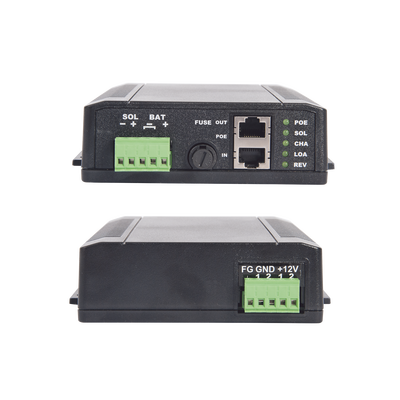 Imagen de Controlador Solar POE, Entrada 12 Vcc Hasta un Panel Solar de 125 Watts, Salida PoE Pasivo en 24 Vcc Hasta 20 Watts Máximo.