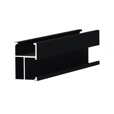 Imagen de Riel 8 con anodizado negro para montaje de módulos fotovoltaicos de aluminio anodizado de 2700mm.