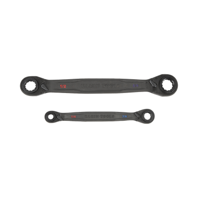 Imagen de Juego de 2 llaves Estriadas de Matraca 4 en 1 con 8 Medidas Inglesas 1/2-5/8", 3/4-9/16", 1/4-3/8", 7/16-5/16"